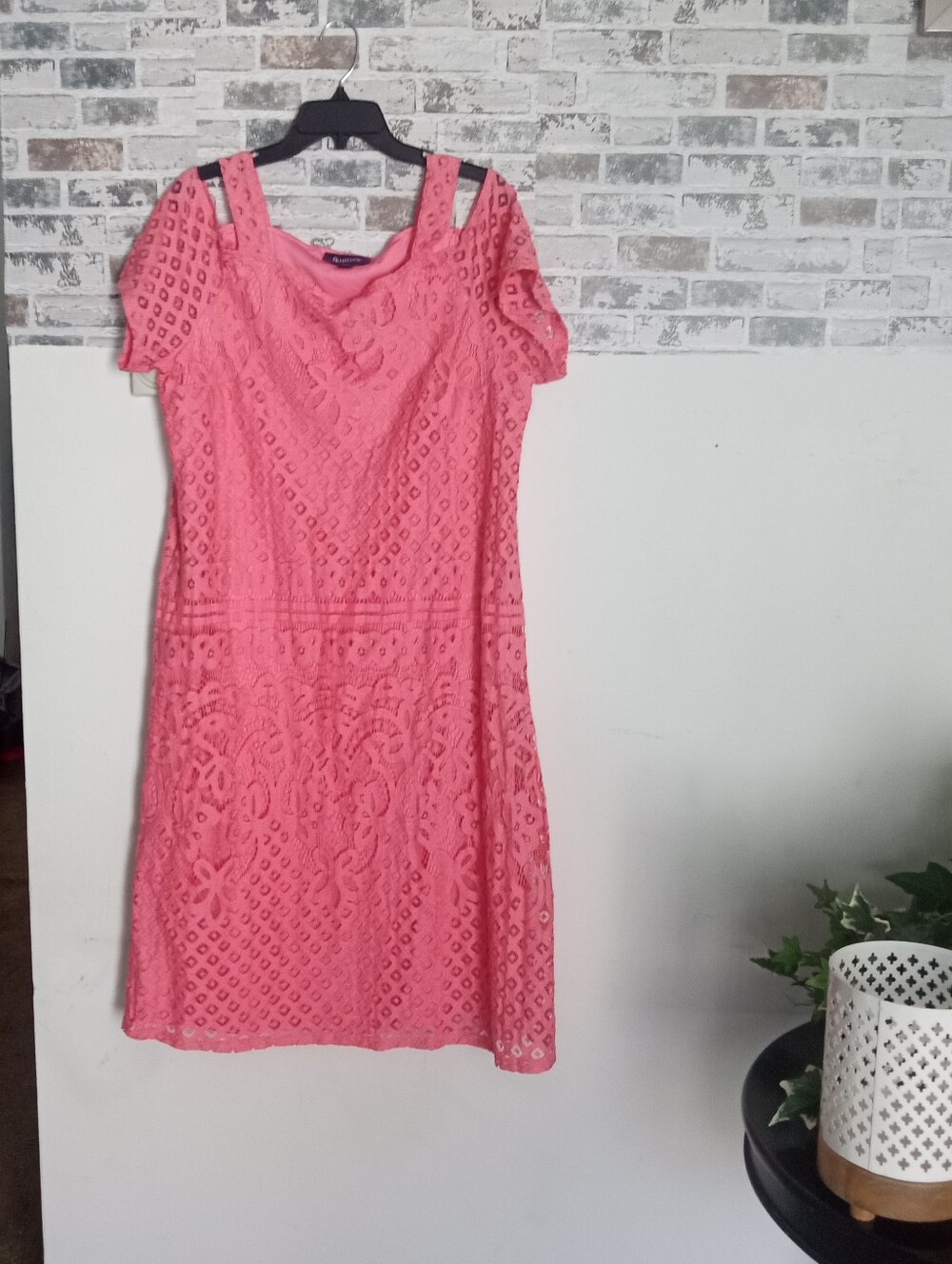 Roaman's Vibrant Pink Midi Dress